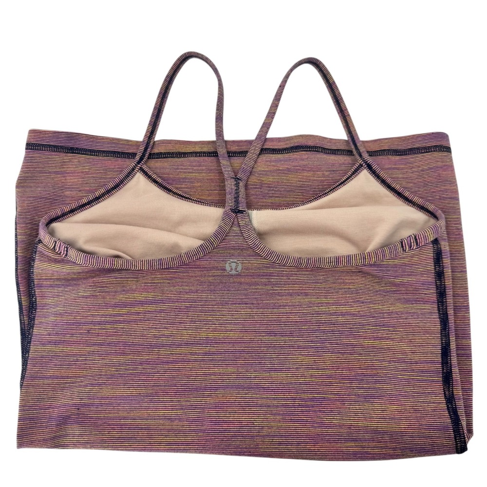 Lululemon Power Y Tank Top Purple Space Dye Racerback Built-in Bra Camisole XS - Picture 6 of 9
